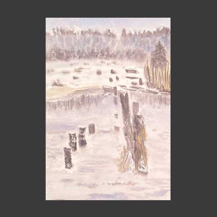 The destroyed bridge