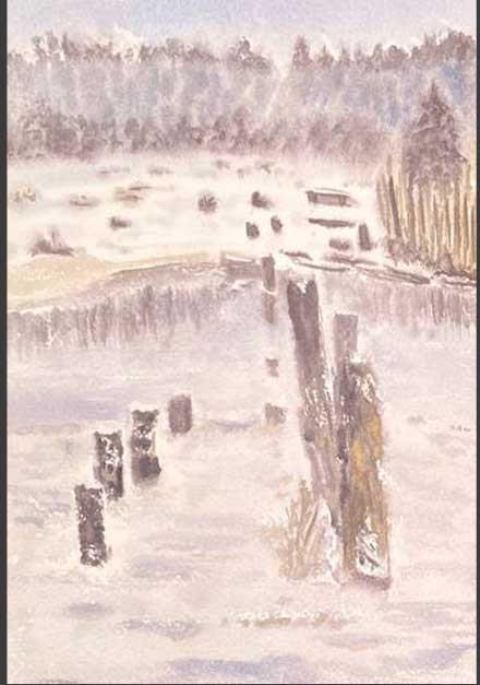 The destroyed bridge