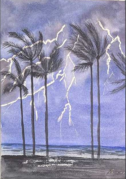 Пальмы и гроза