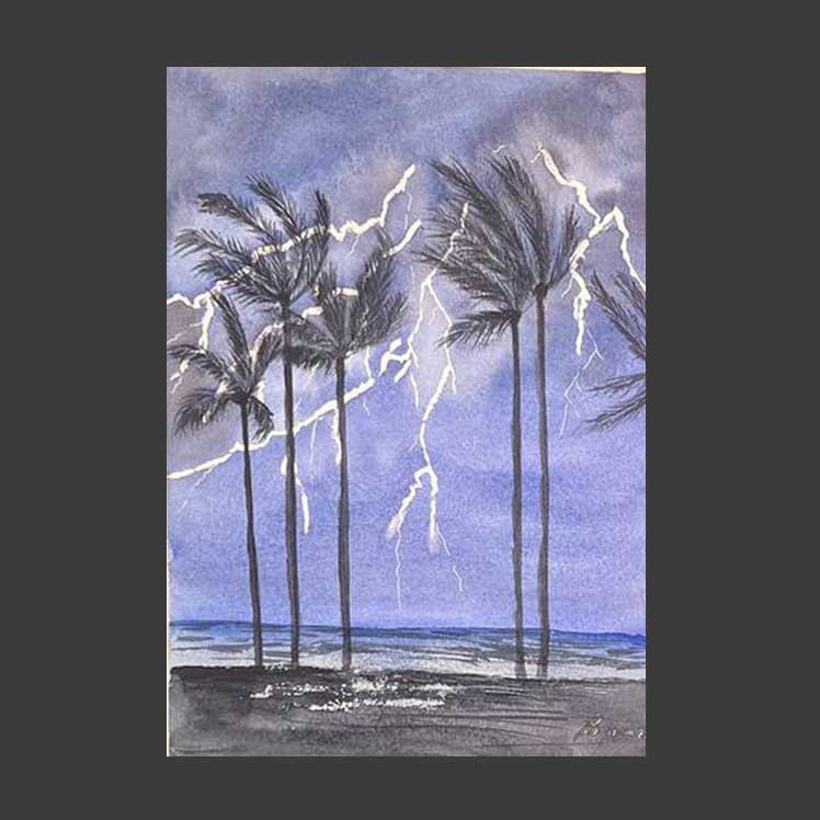 Пальмы и гроза