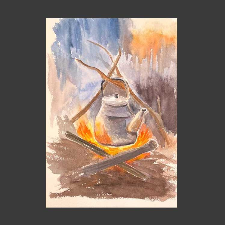 Bonfire in the forest