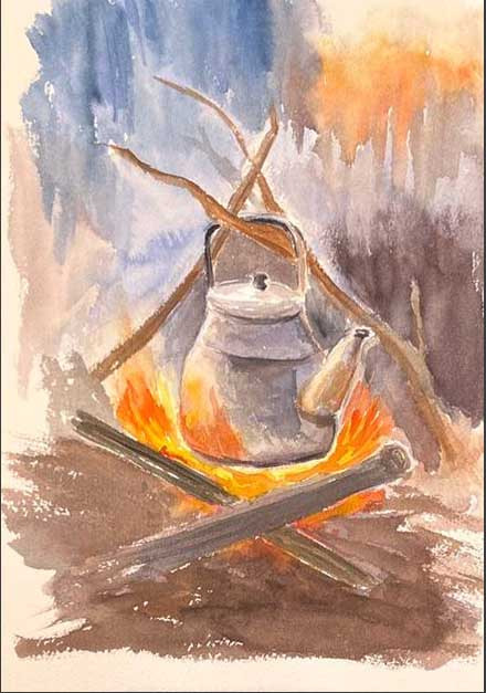 Bonfire in the forest