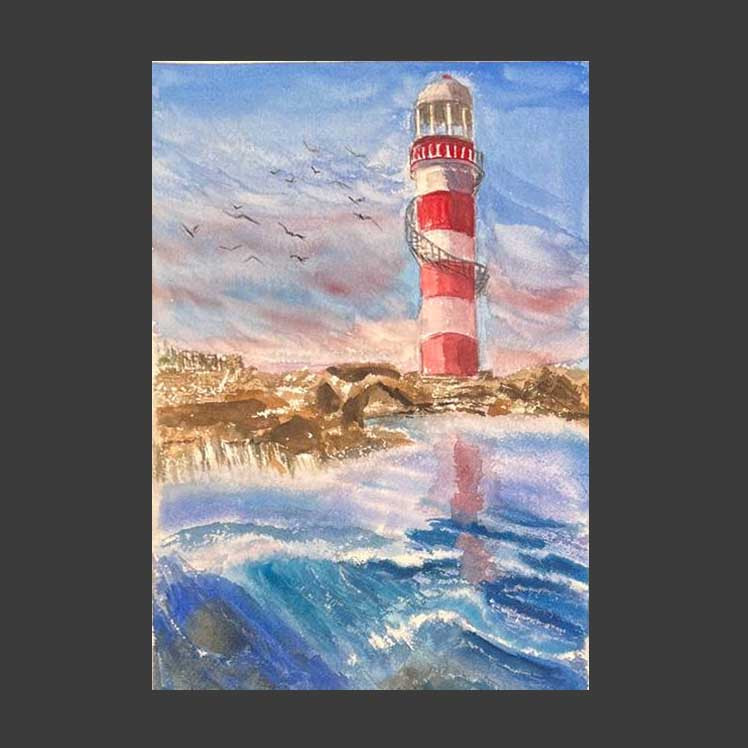 Red and white lighthouse