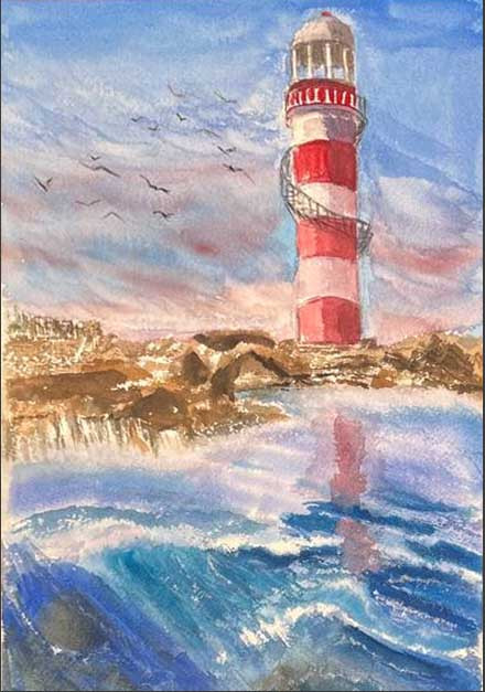 Red and white lighthouse