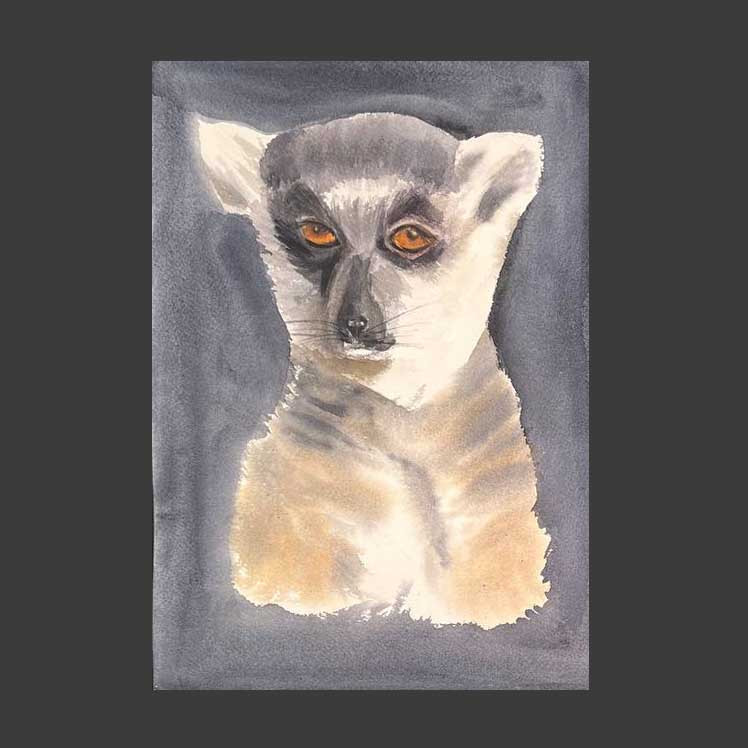 Portrait of a lemur