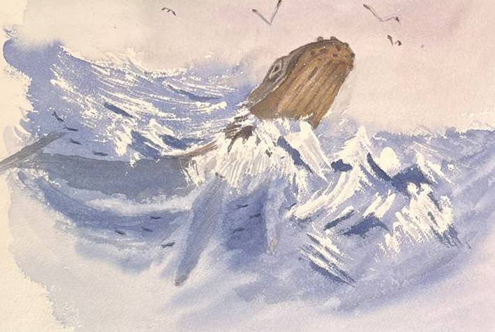 A whale in the ocean