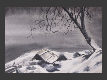 Barco en la nieve