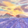 Puesta de sol en campos de lavanda