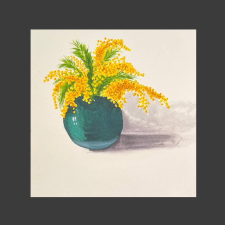 Mimosa en un jarrón