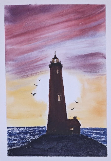 Faro al atardecer